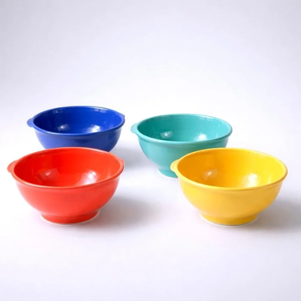 Himark‎ Ceramic Nesting Bowls Set of 4 Multicolor Good Retro Kitchenware